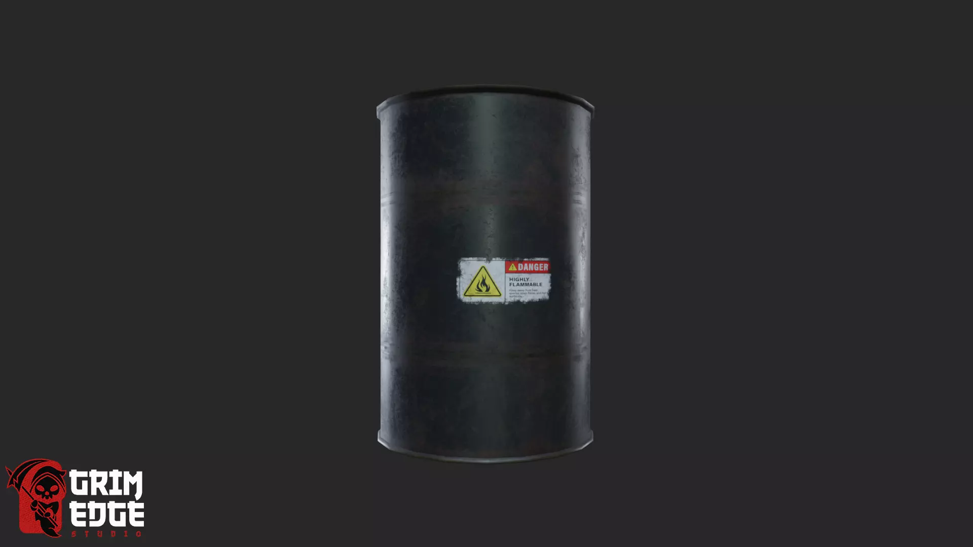 Oil Barrel Low-poly 3D model