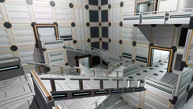 SciFi Modular Environment Kit Low Poly Pack B002