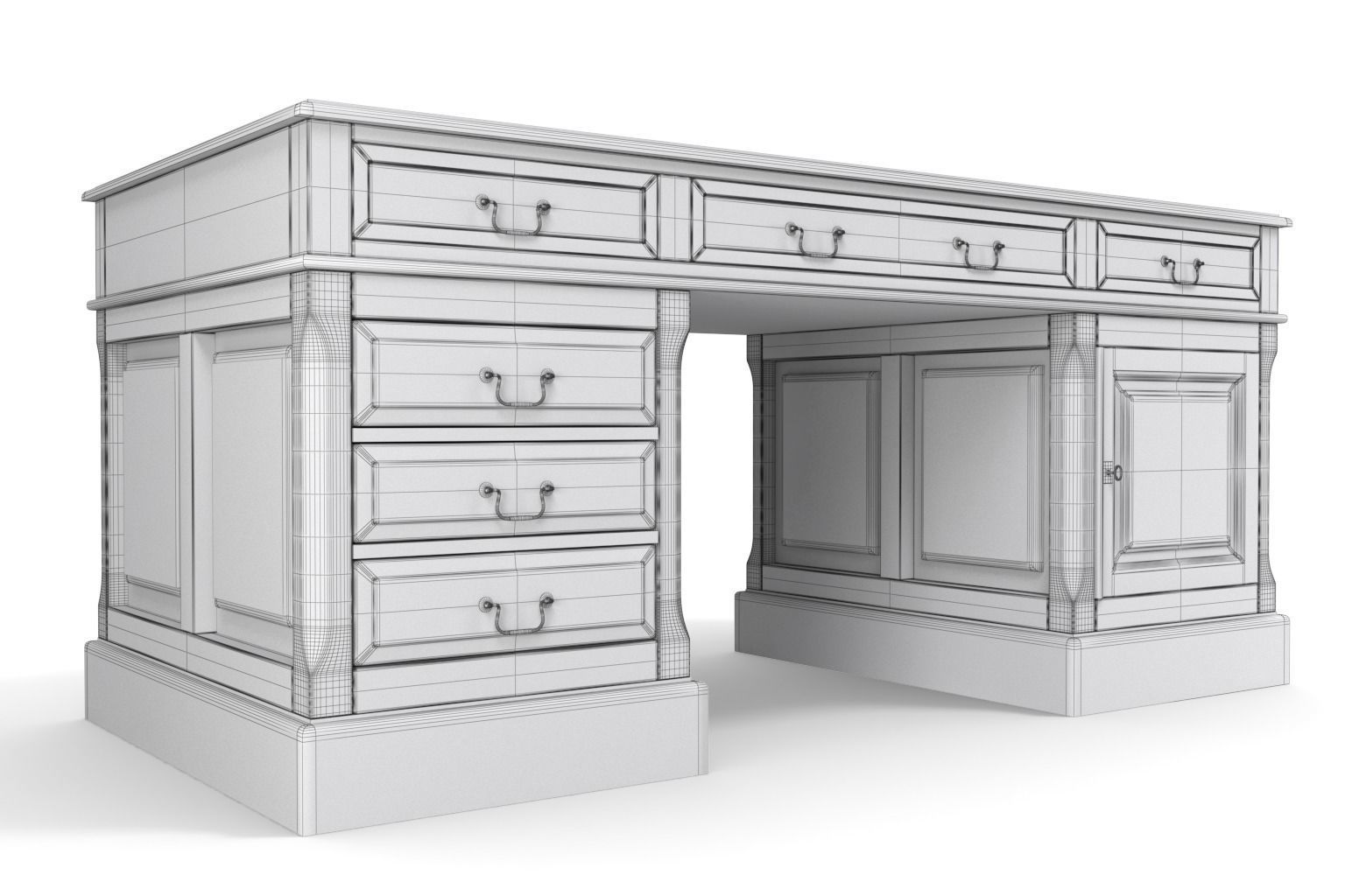 Black luxus desk 3D model_1