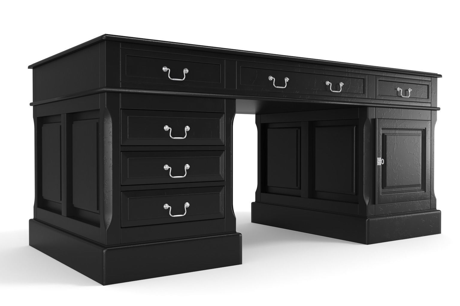 Black luxus desk 3D model_0