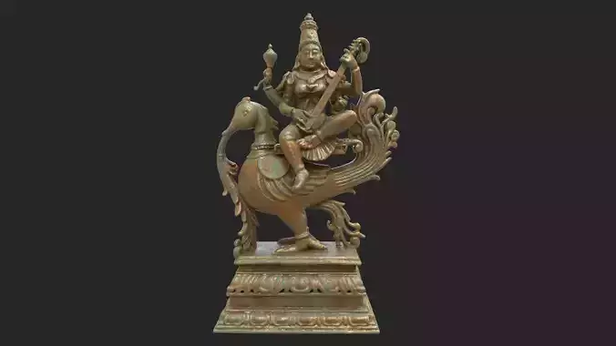 goddess Saraswati statue sculpture statue hi poly