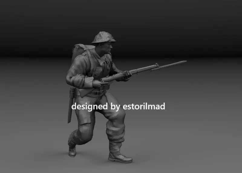 WW2 BRITISH SOLDIER AT MONTE CASSINO V1 3D print model