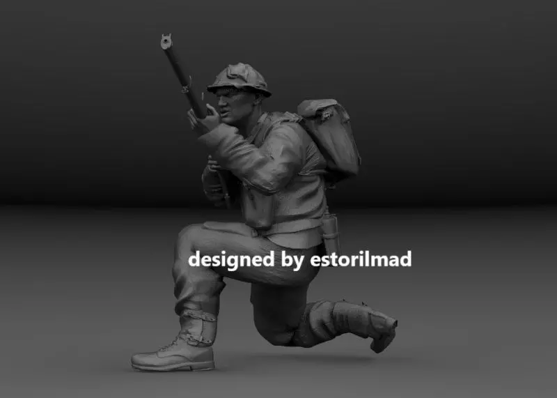 WW2 BRITISH SOLDIER AT MONTE CASSINO V2 3D print model