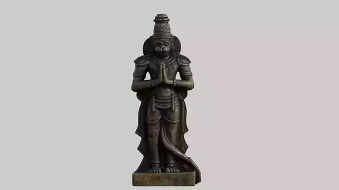 god hanuman sculpture statue hi poly 