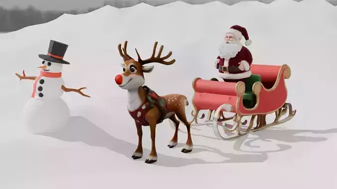 Stylized Christmas 3D Scene Pack