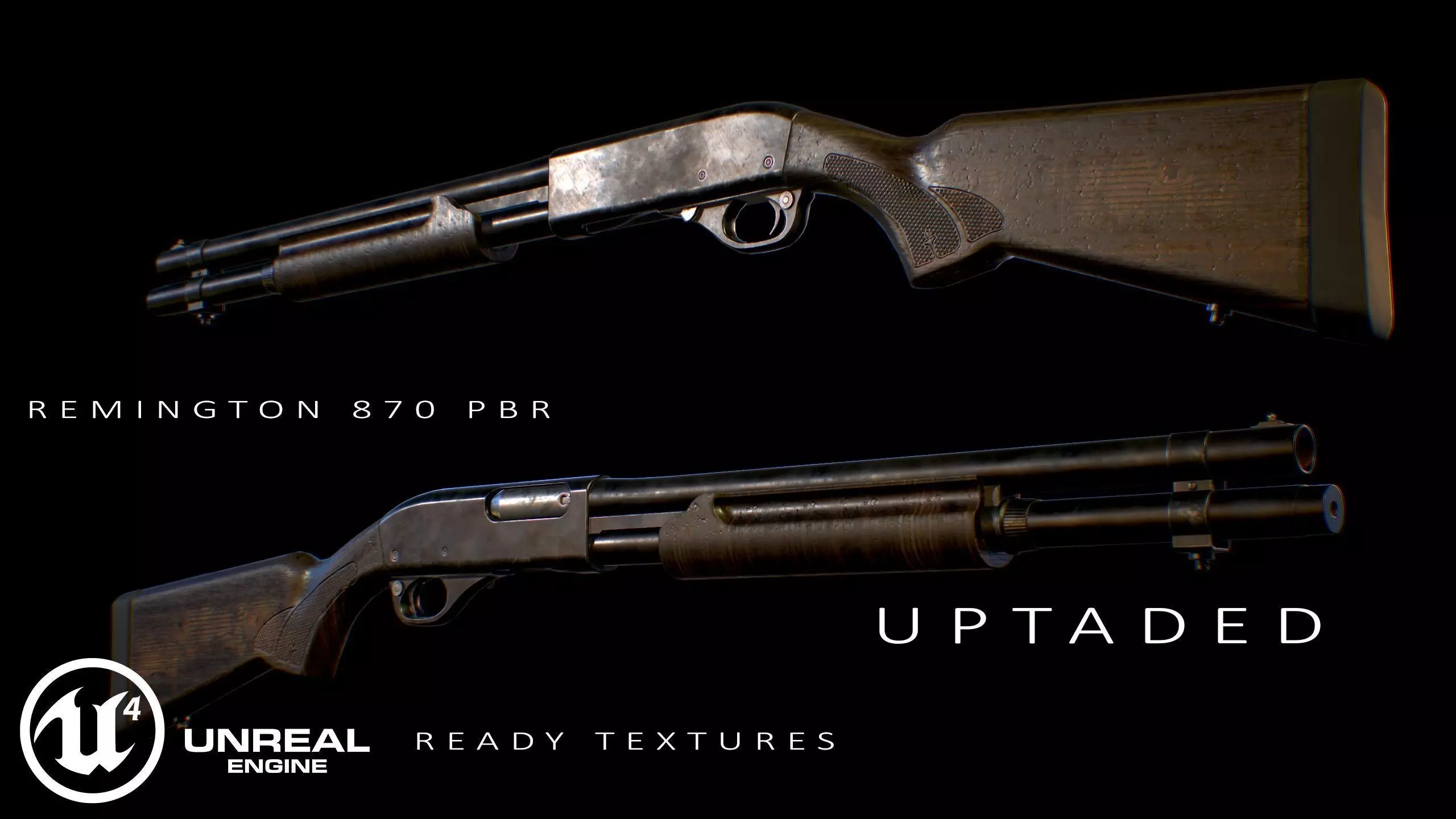 Remington 870 Low-poly 3D model_0