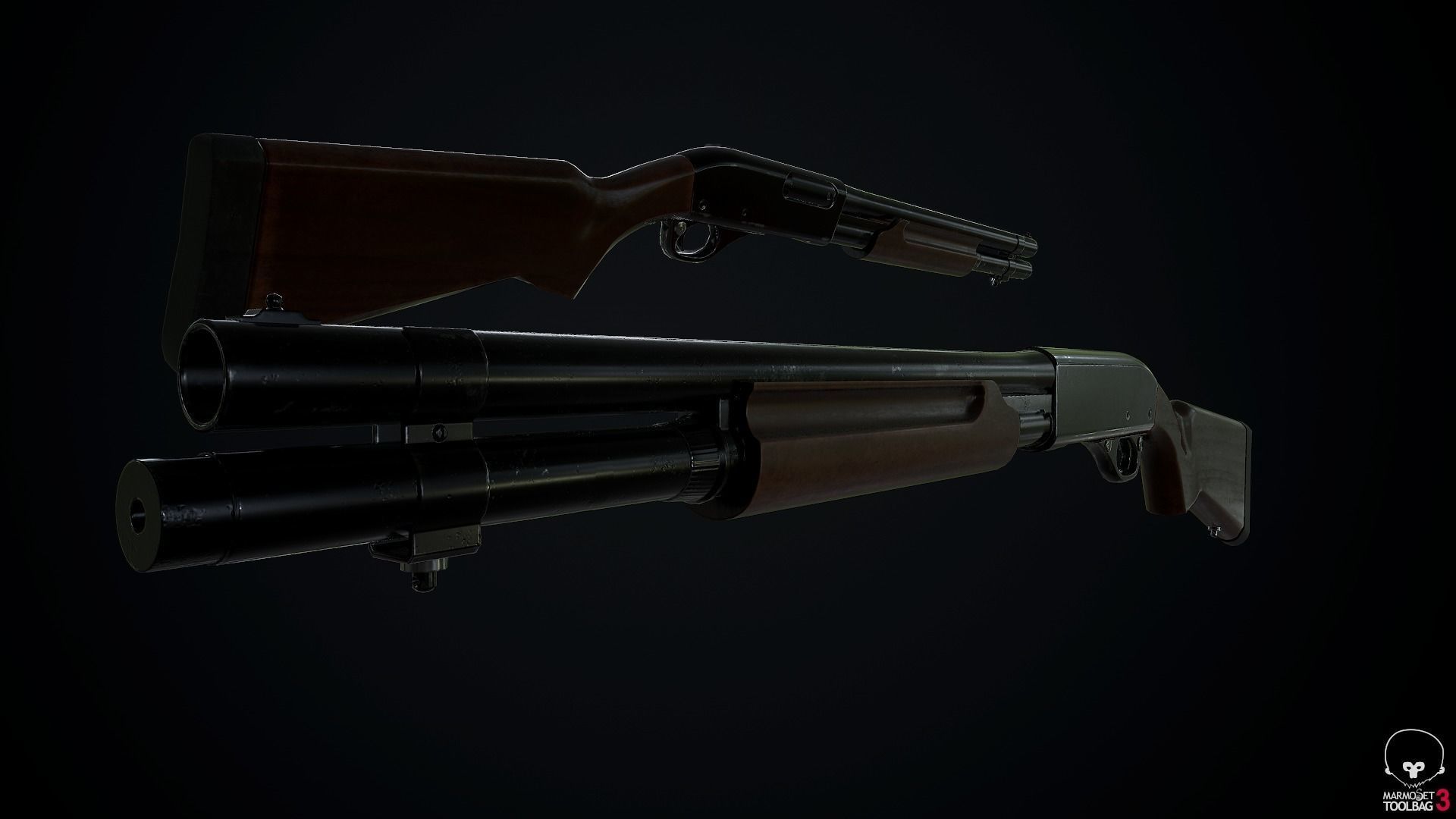Remington 870 Low-poly 3D model_5