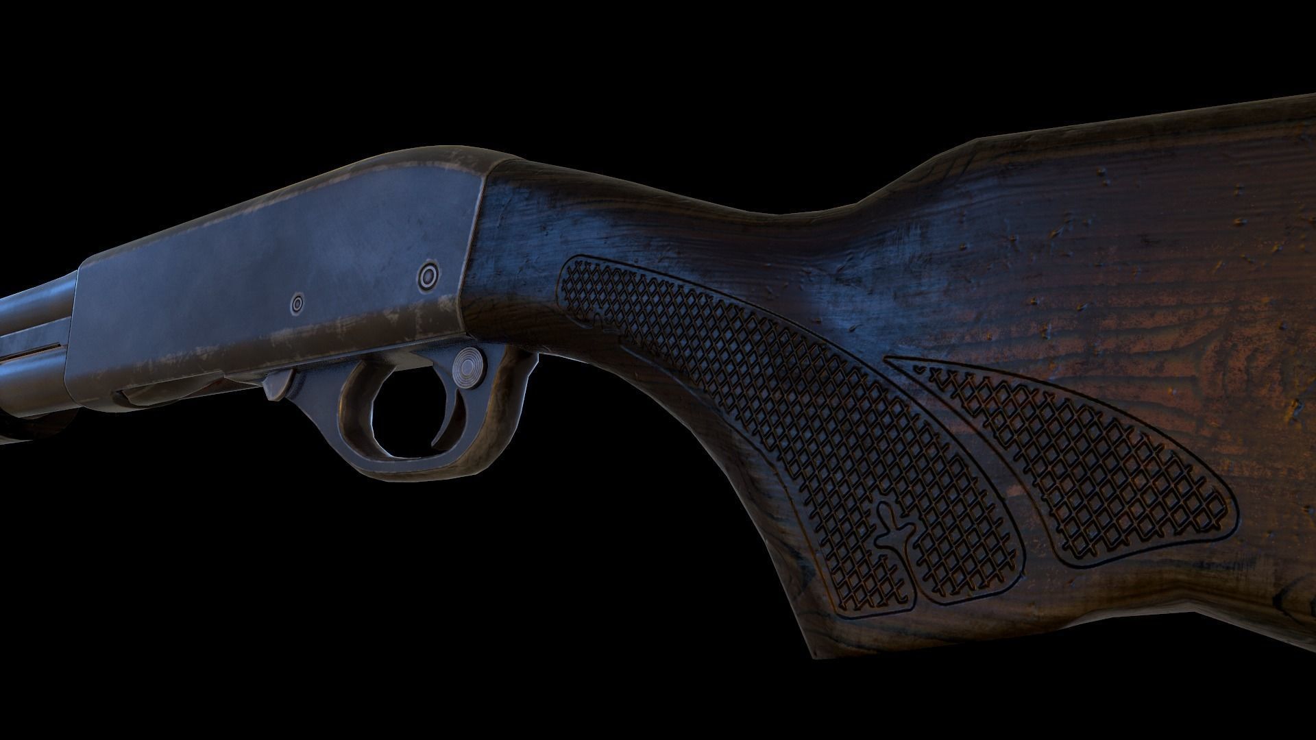 Remington 870 Low-poly 3D model_2