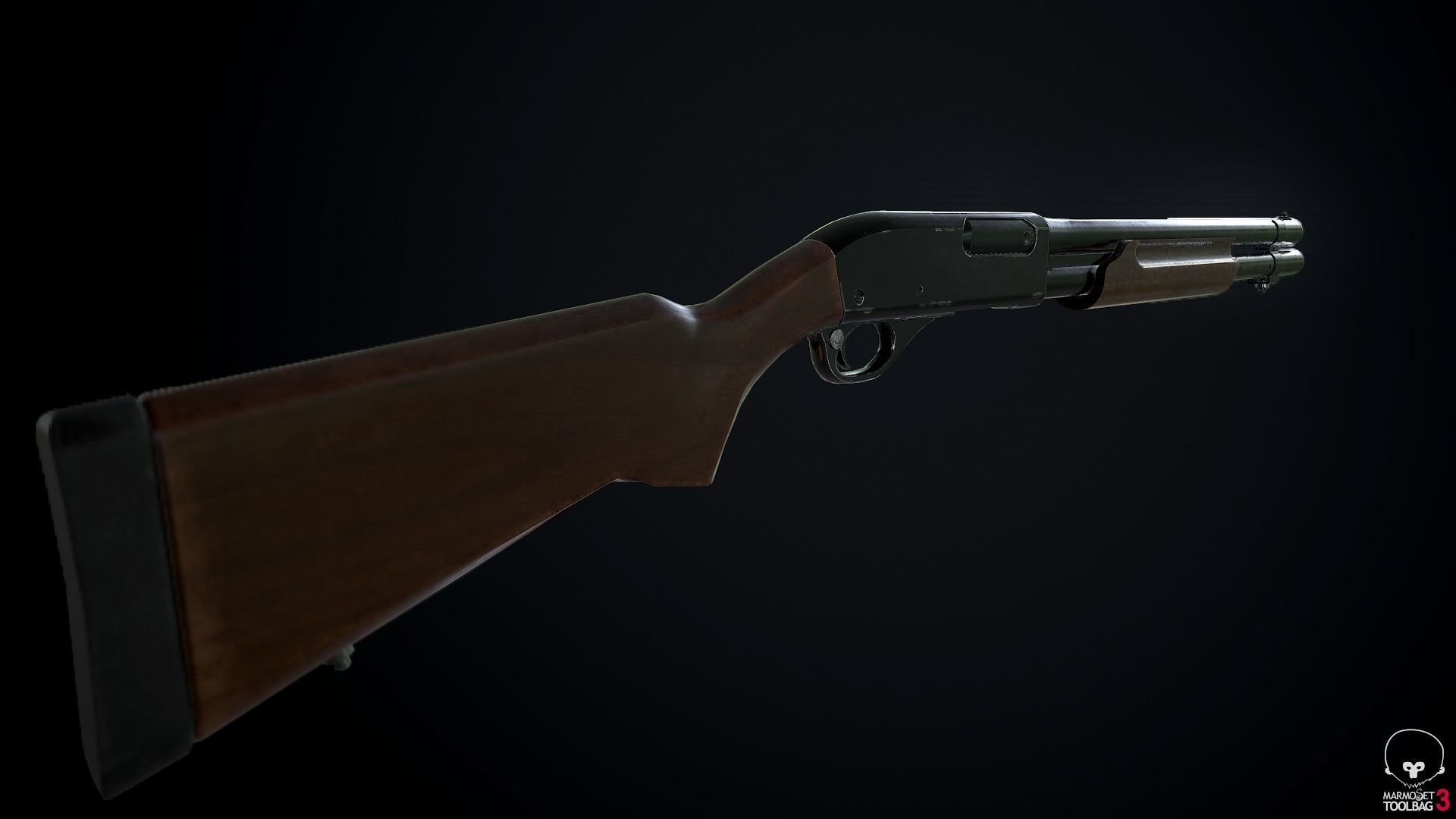 Remington 870 Low-poly 3D model_6