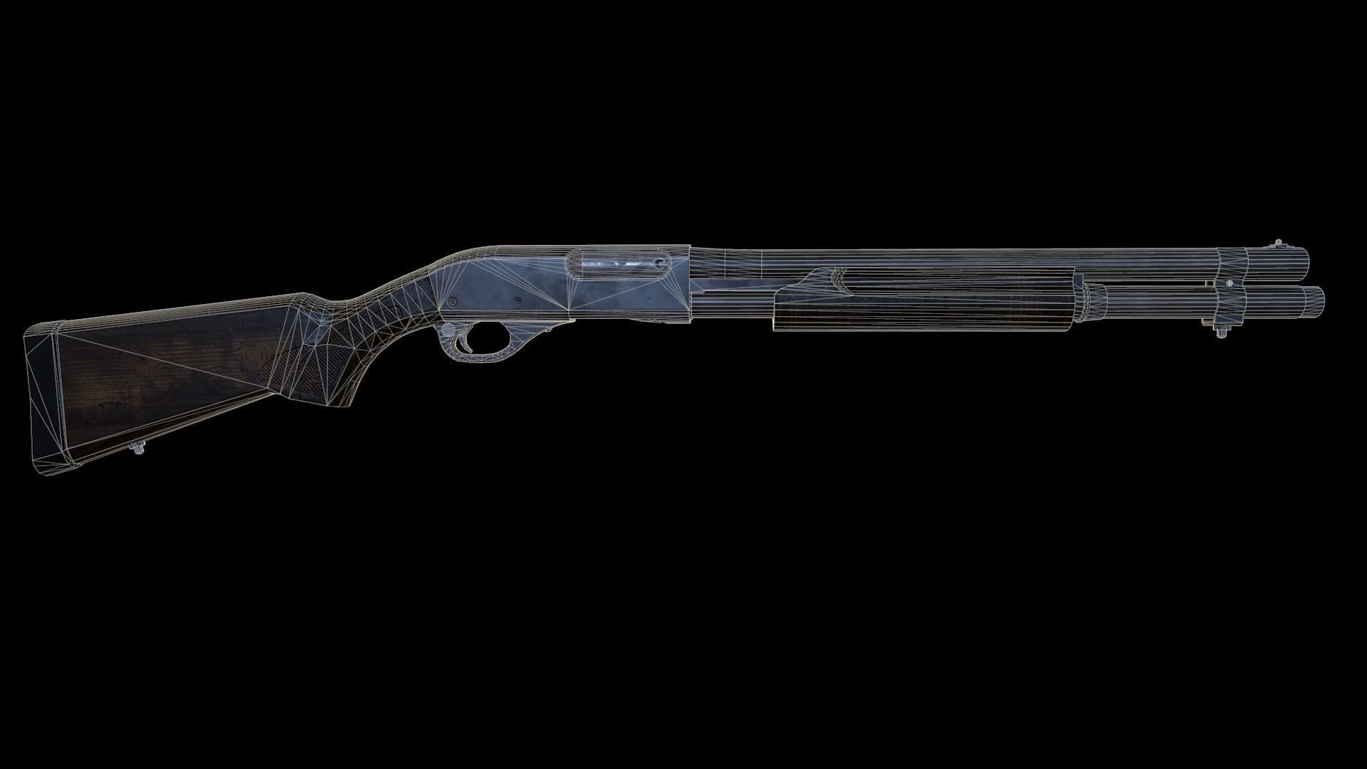 Remington 870 Low-poly 3D model_4