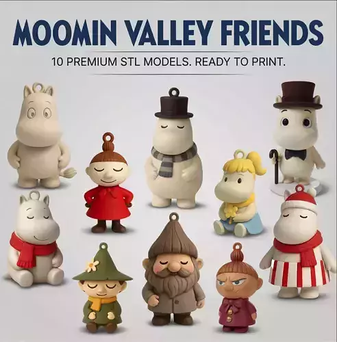 MOOMIN VALLEY FRIENDS  10 CHARACTERS STL SET