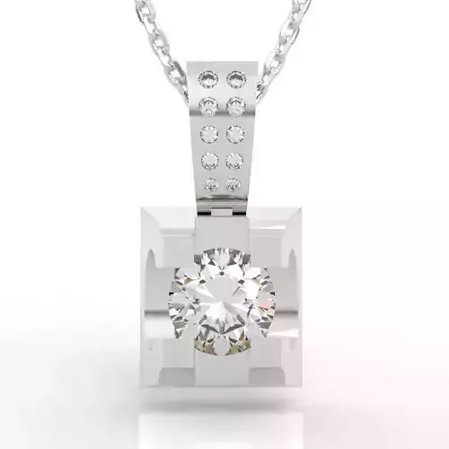 Elite Art Deco Diamond Pendant Necklace