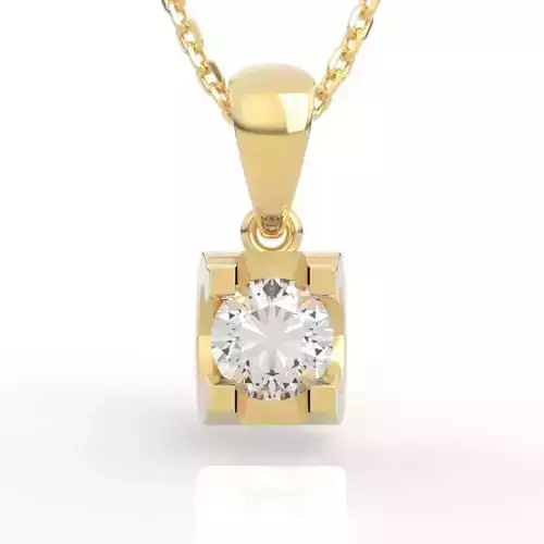Stunning Modern Diamond Pendant Necklace CAD
