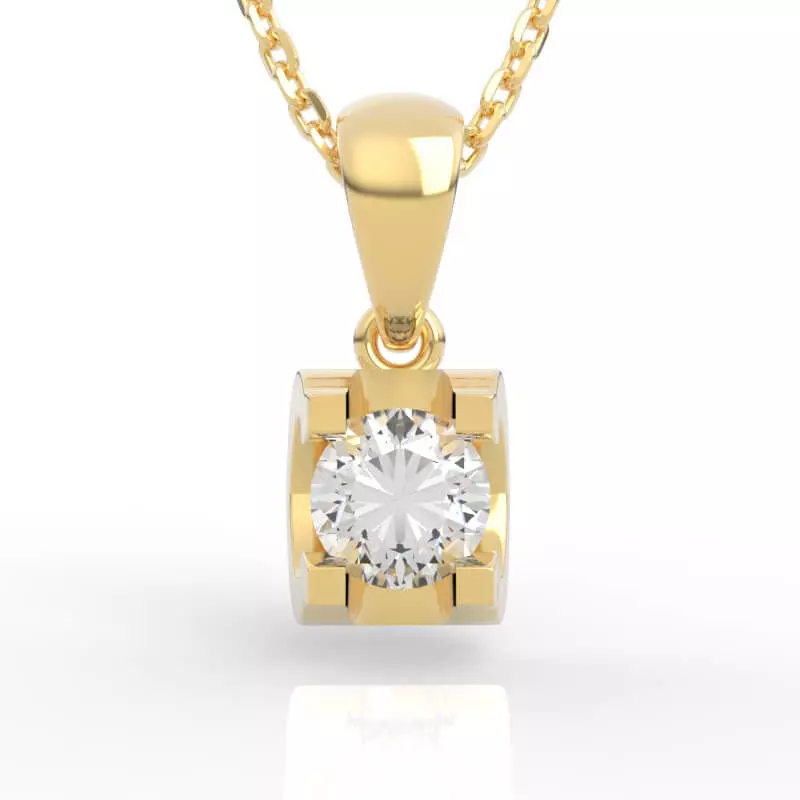 Stunning Modern Diamond Pendant Necklace CAD 3D print model