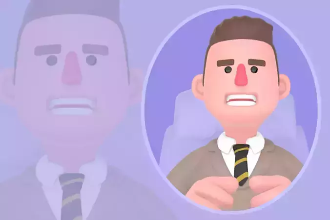 Stylized 3D Male Lawyer Character - Cartoon Attorney