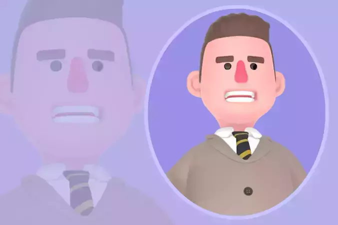 Cartoon 3D Lawyer Character - Assertive Male Attorney