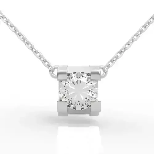 Elegant Bar Set Diamond Pendant CAD