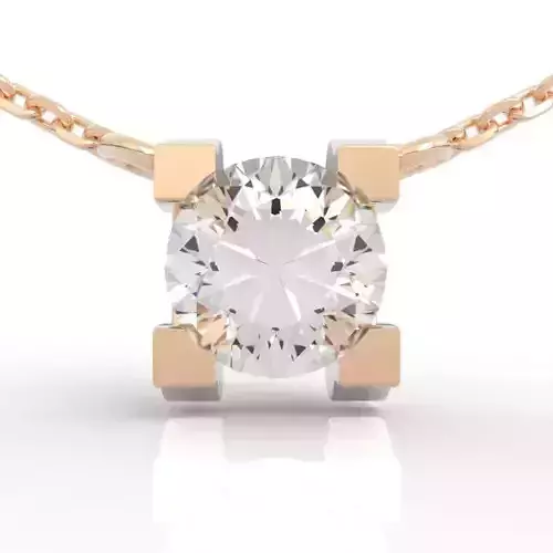 Stunning Four Prong Diamond Pendant