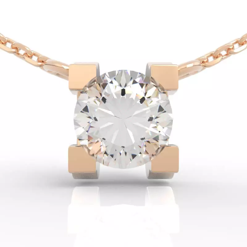 Stunning Four Prong Diamond Pendant 3D print model