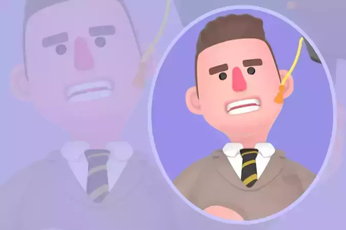 Stylized 3D Male Lawyer - Cartoon Graduation Speech