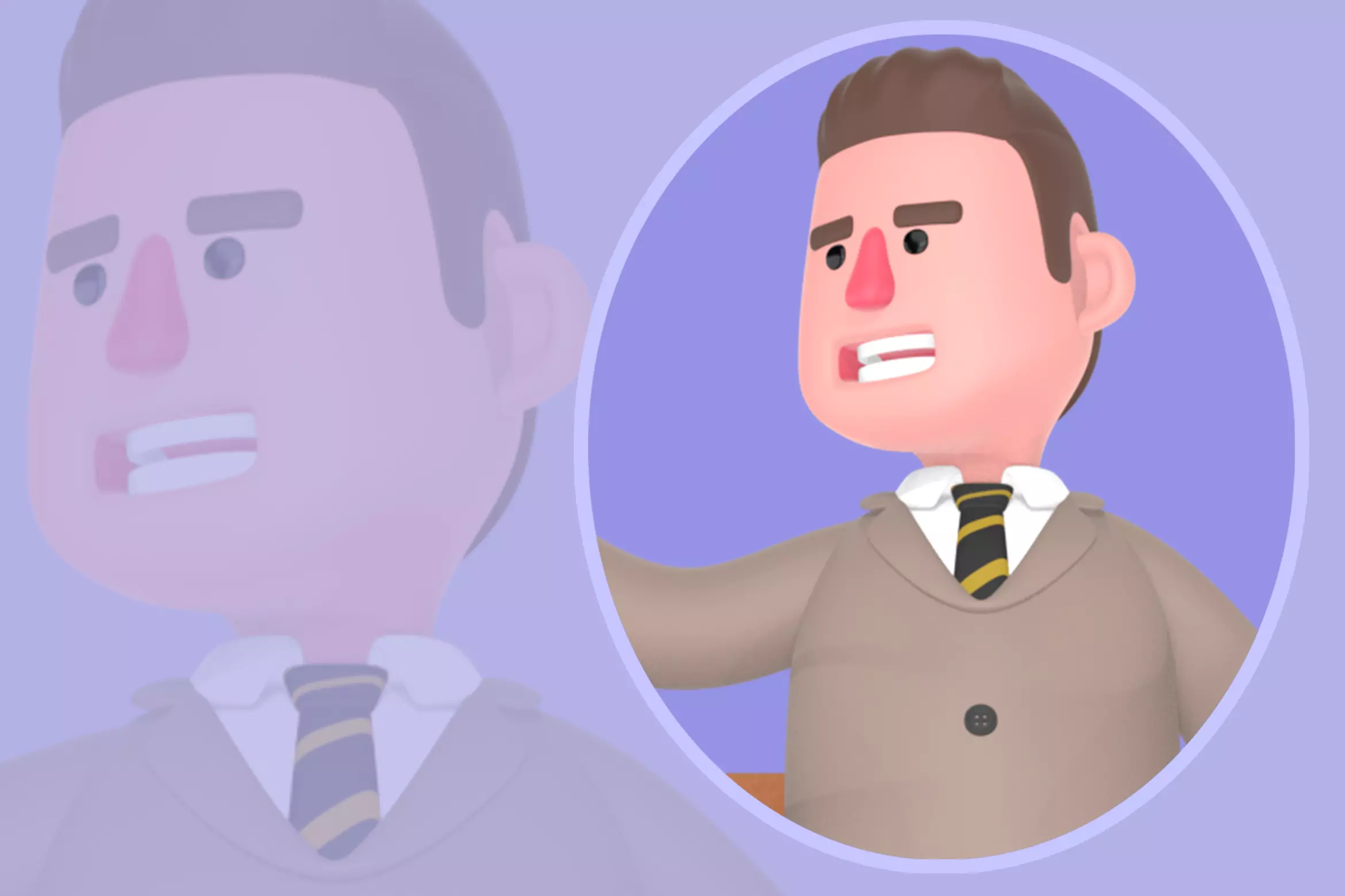 Stylized 3D Male Lawyer - Cartoon Attorney Giving Idea Gesture 3D model