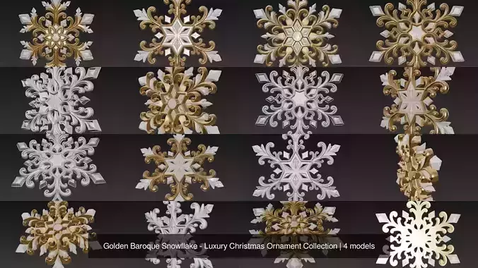Golden Baroque Snowflake - Luxury Christmas Ornament Collection