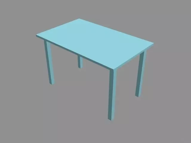 Blue Table Low-poly 3D model_0