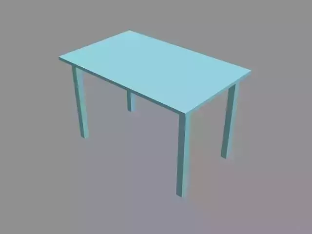 Blue Table Low-poly 3D model