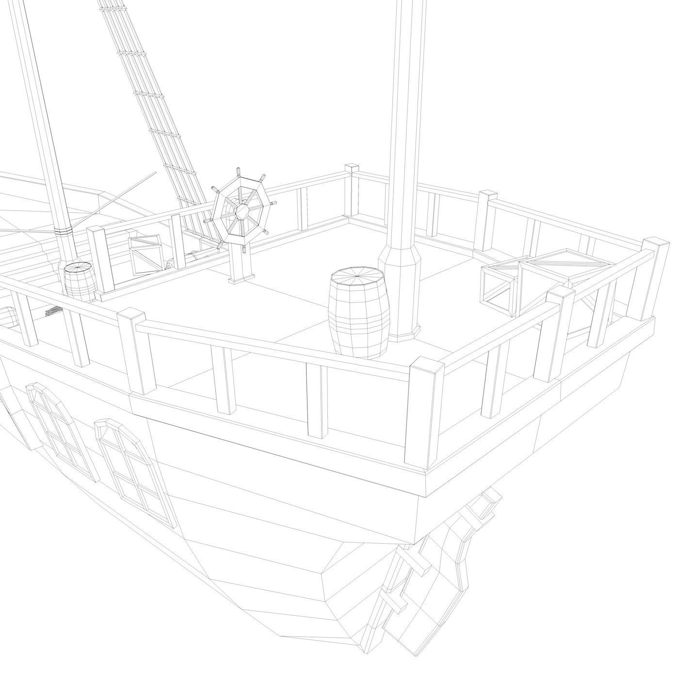 3D model Low Poly Pirate Ship VR / AR / low-poly | CGTrader