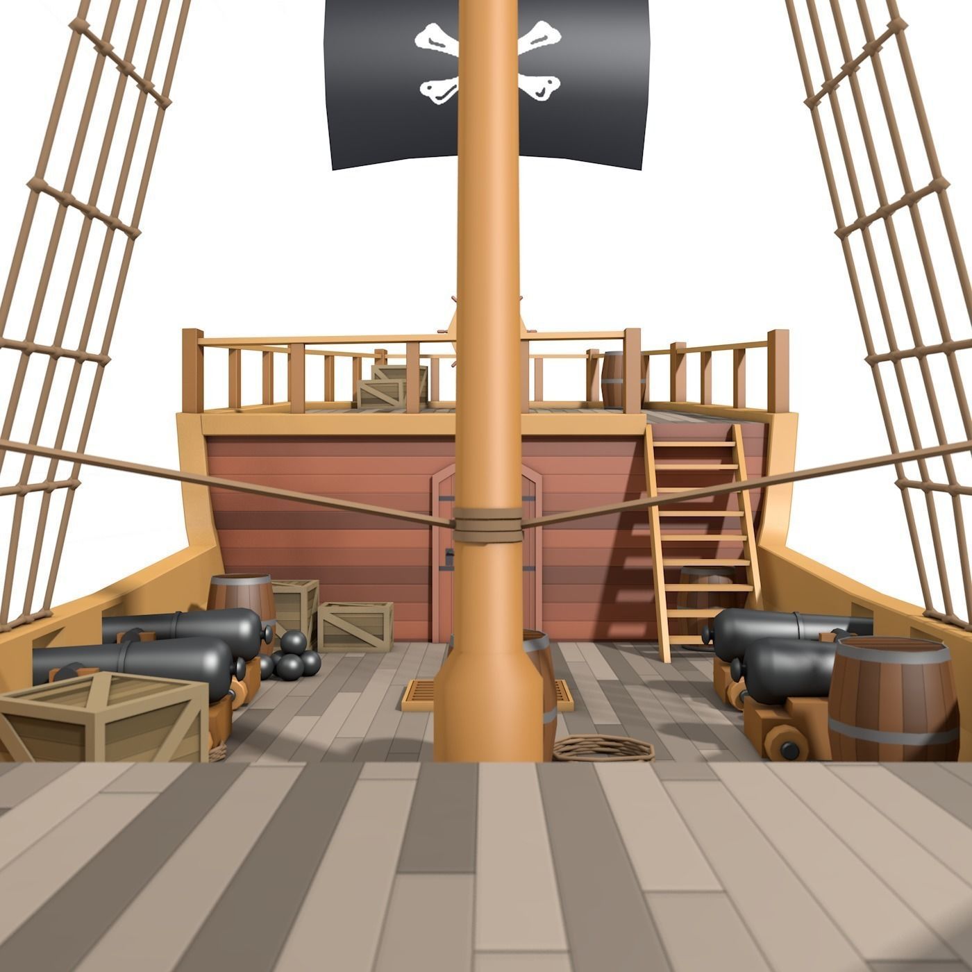 3D model Low Poly Pirate Ship VR / AR / low-poly | CGTrader