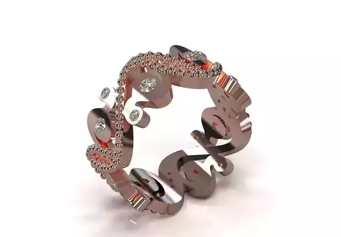 All Round cad stl 3d jewelry Ring Design model rr0061