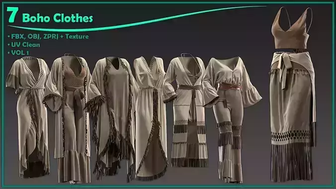 7 female Boho style clothes