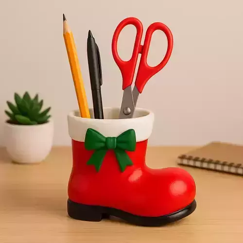 Santa Boot Desk Organizer