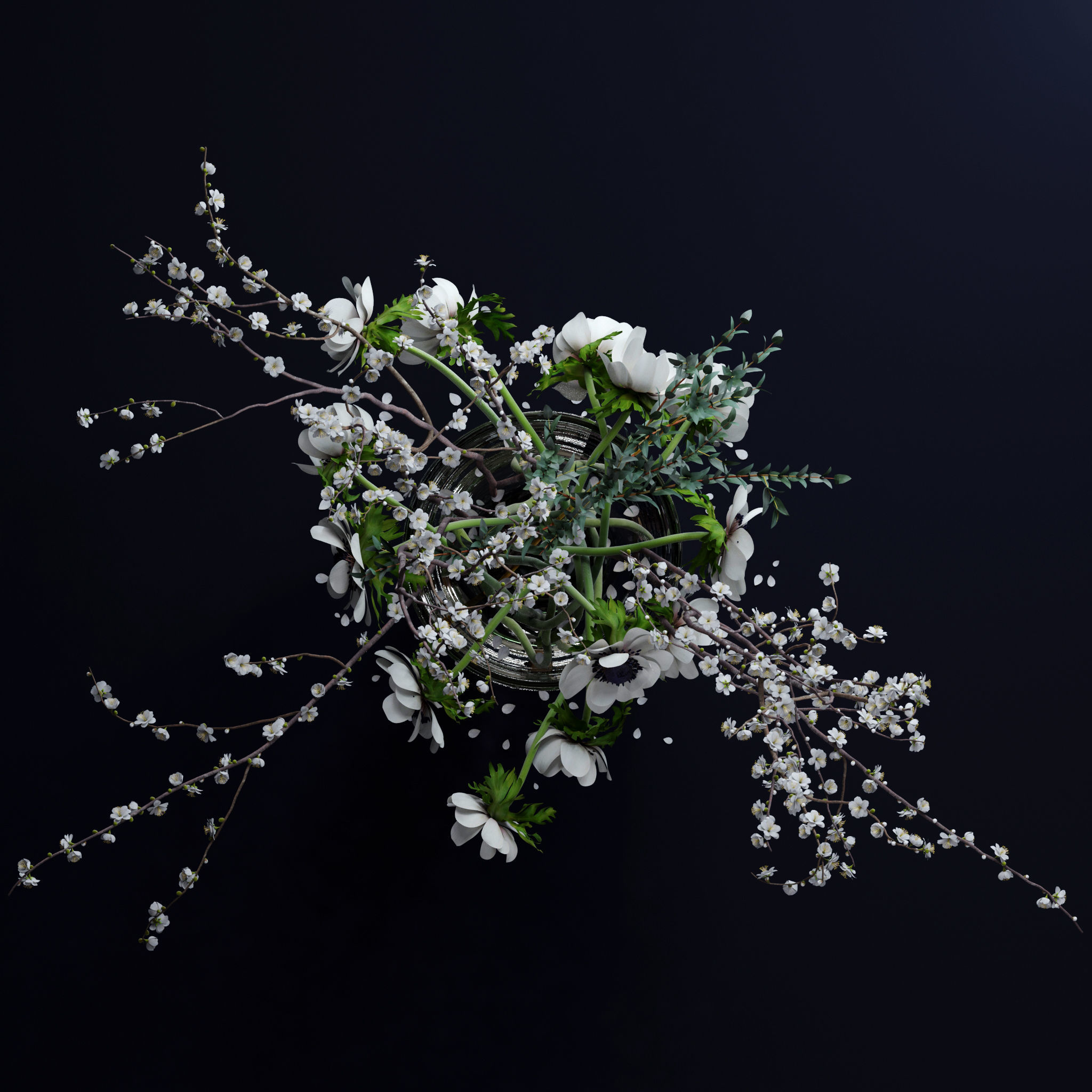 Anemones and branches 3D model_8