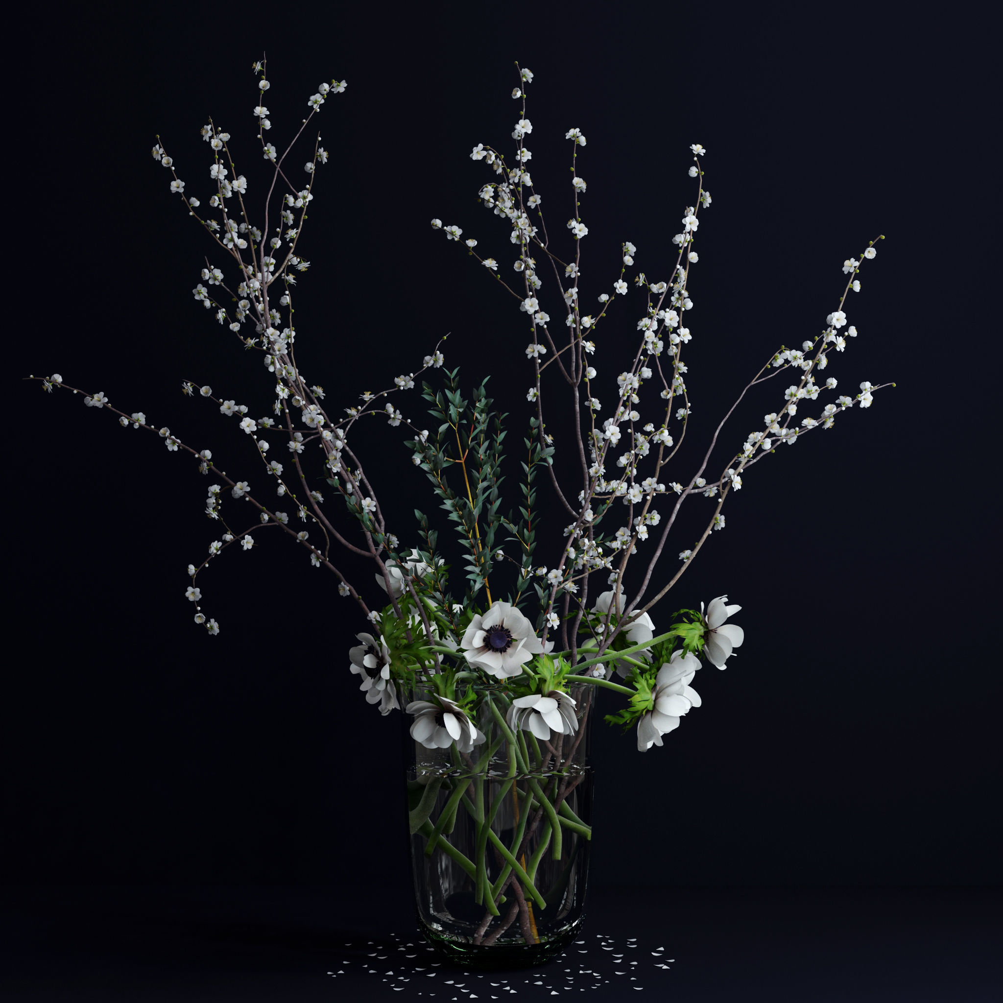 Anemones and branches 3D model_7