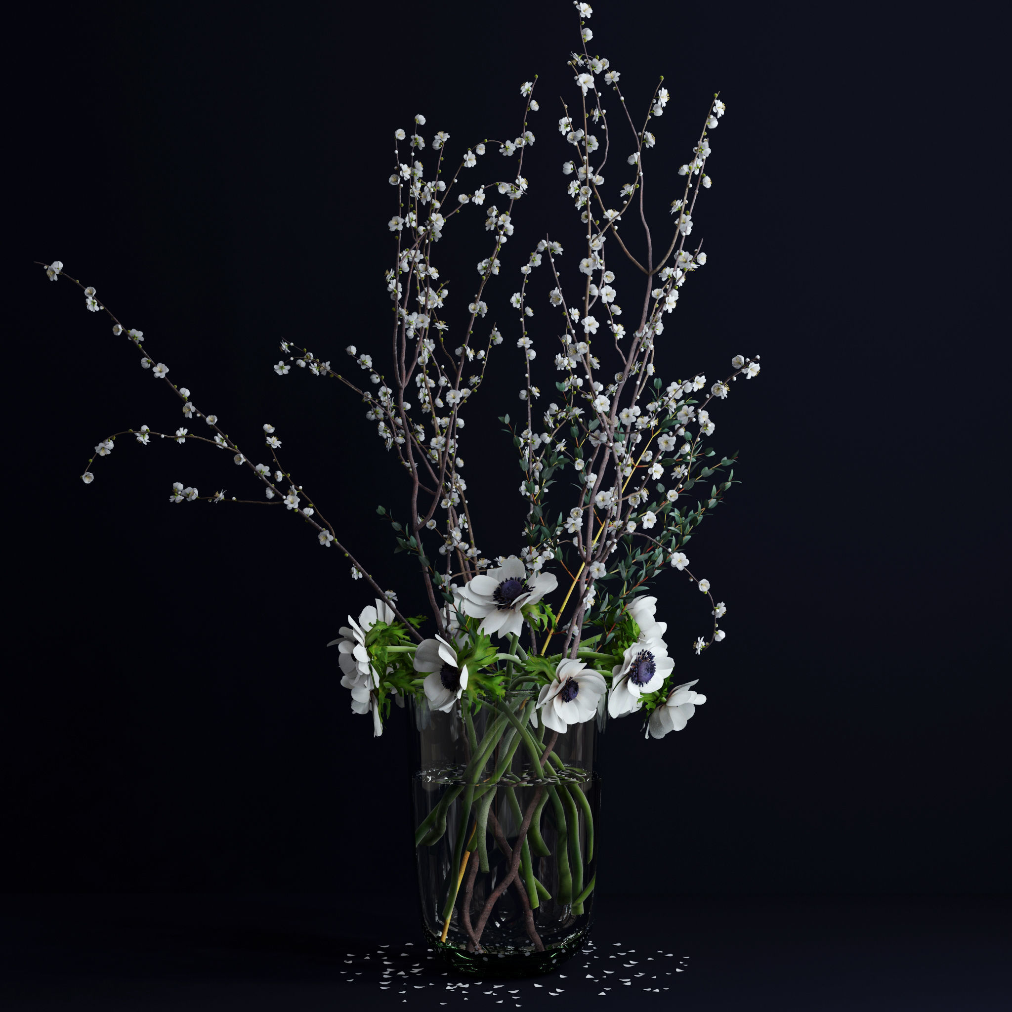 Anemones and branches 3D model_3