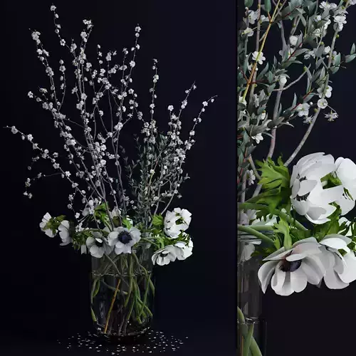 Anemones and branches 3D model