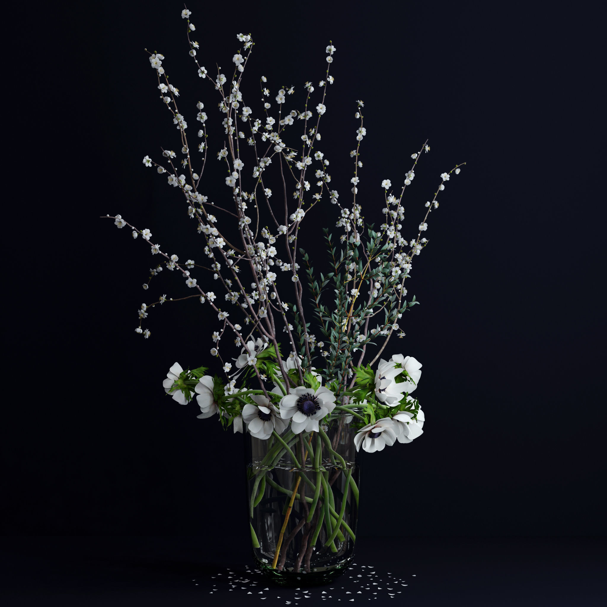Anemones and branches 3D model_2
