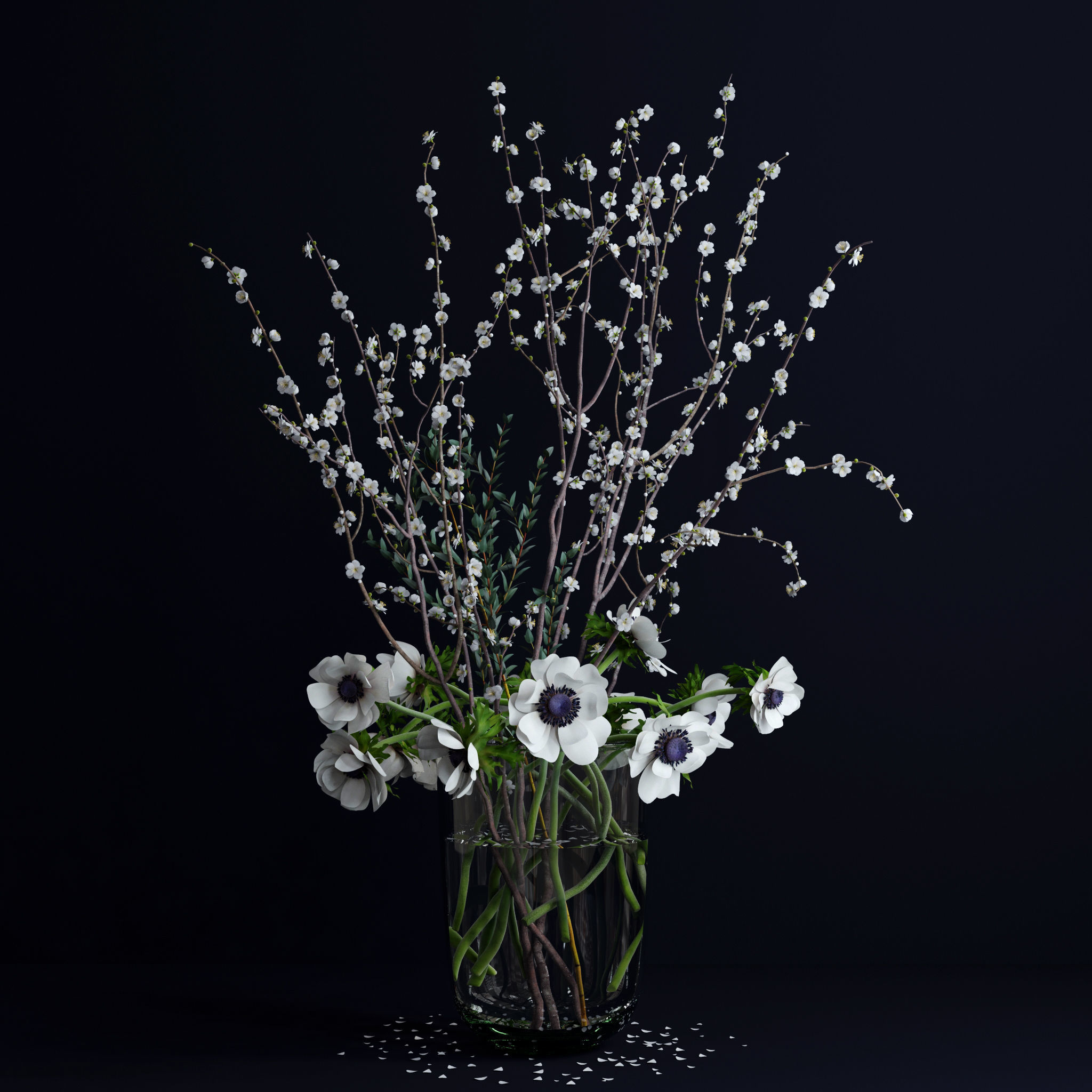 Anemones and branches 3D model_5