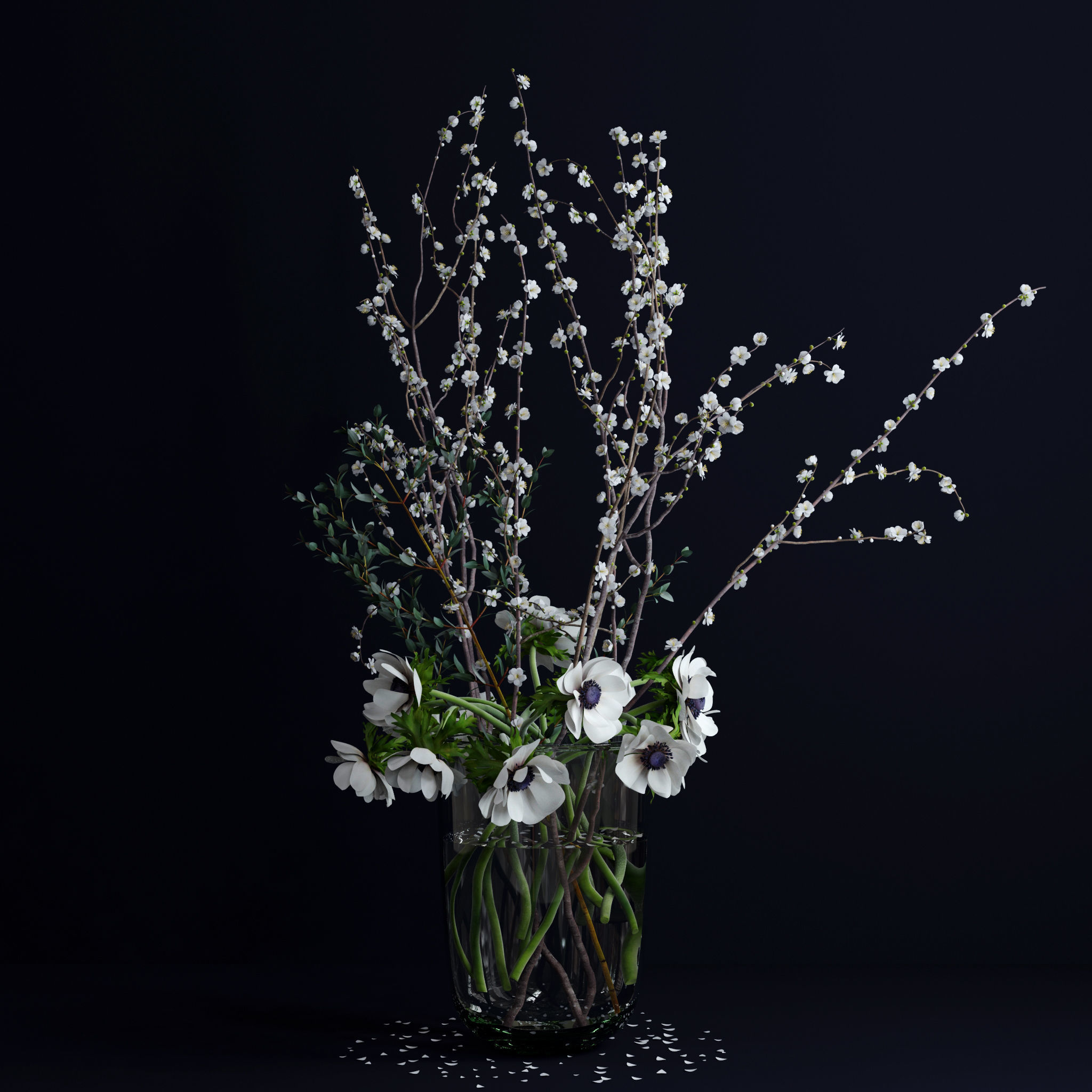 Anemones and branches 3D model_6
