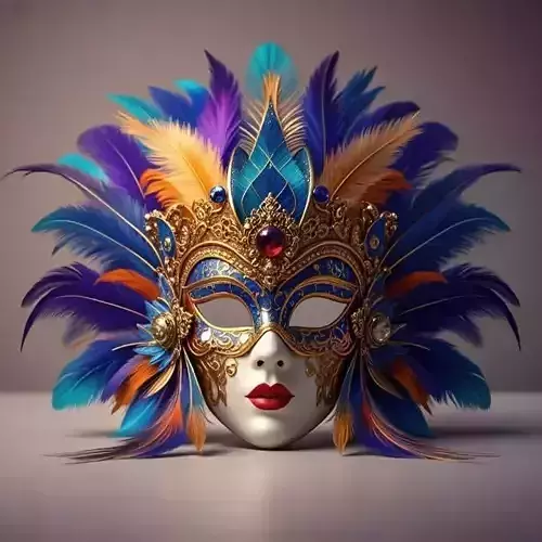 3006  Venetian Carnival Mask  Color 3D Model  magic