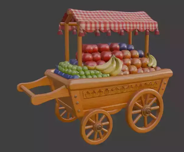 Fruit Cart 3D Model
