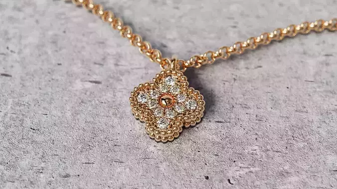Vintage Alhambra Small Diamonds Pendant