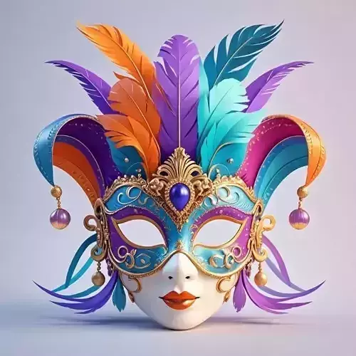 3007  Venetian Carnival Mask  Color  3D Model  magic