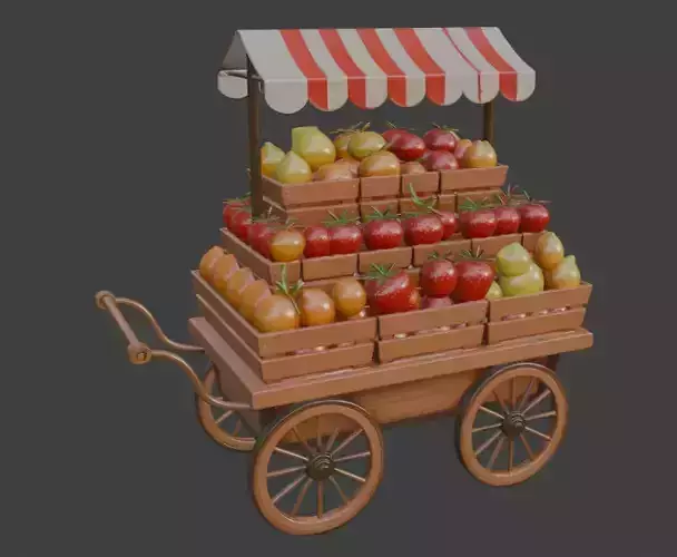 Fruit Cart 3D Model