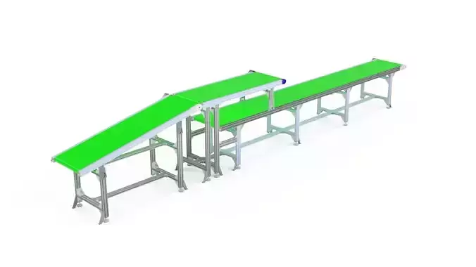 3D Model Design of Double-Layer Inclined Belt Conveyor Line