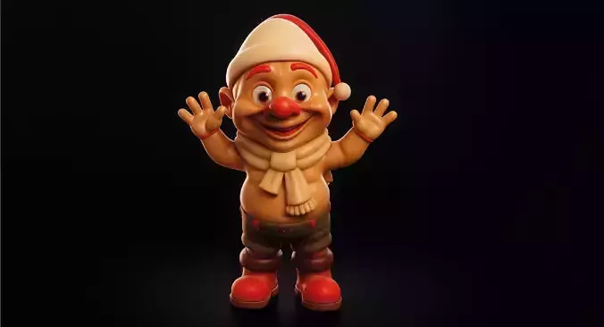 Festive Gingerbread Elf Character Mascot
