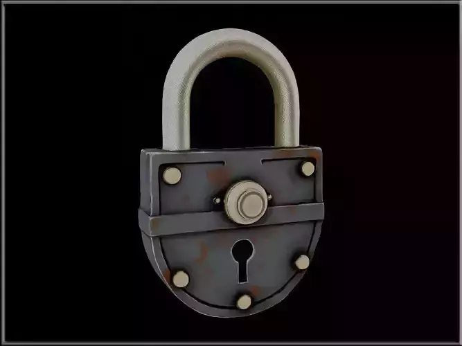 Rusty Medieval Padlock