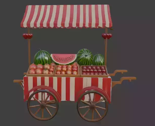 Fruit Cart 3D Model