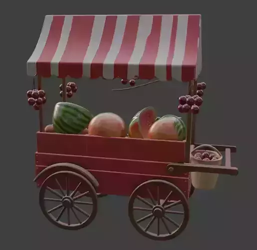 Fruit Cart 3D Model
